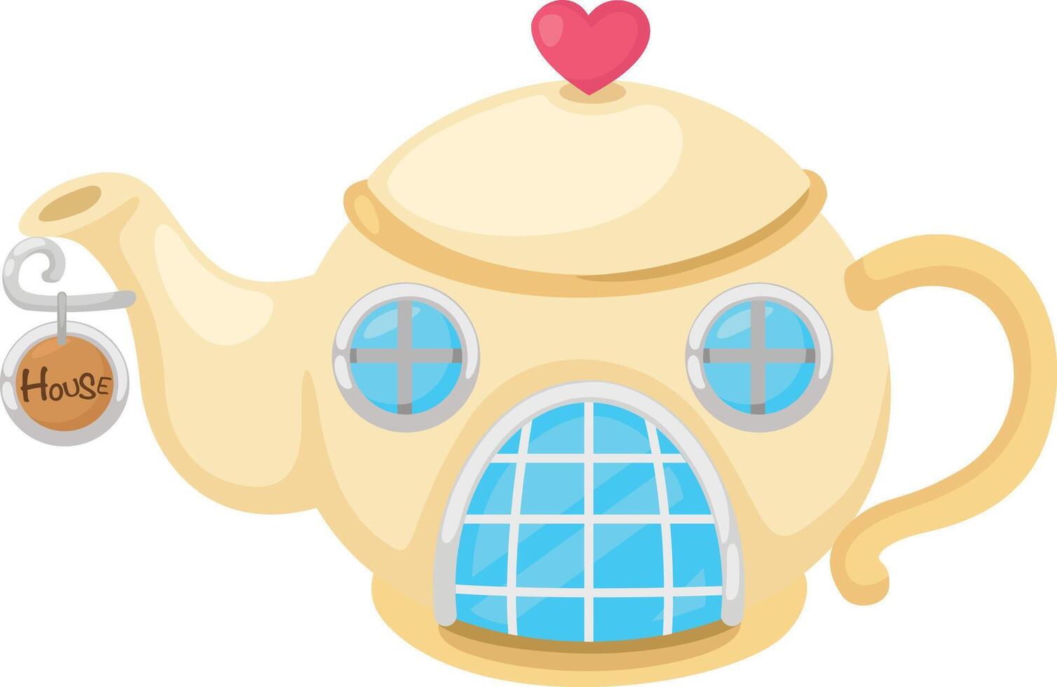 Illustration Teapot house white background vector