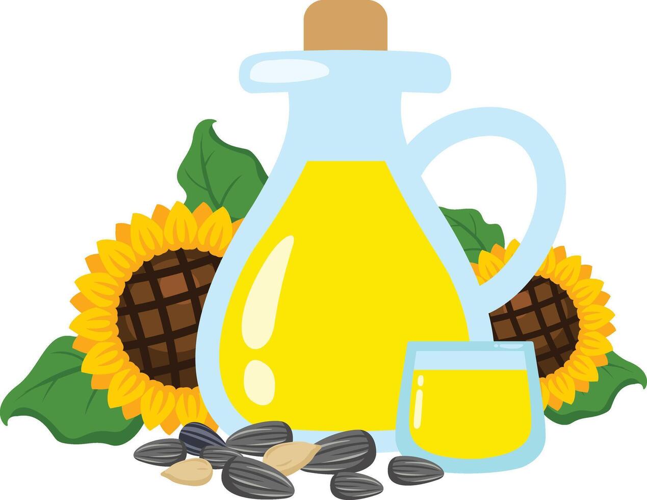 illustration of Sunflower oil on a white background vector