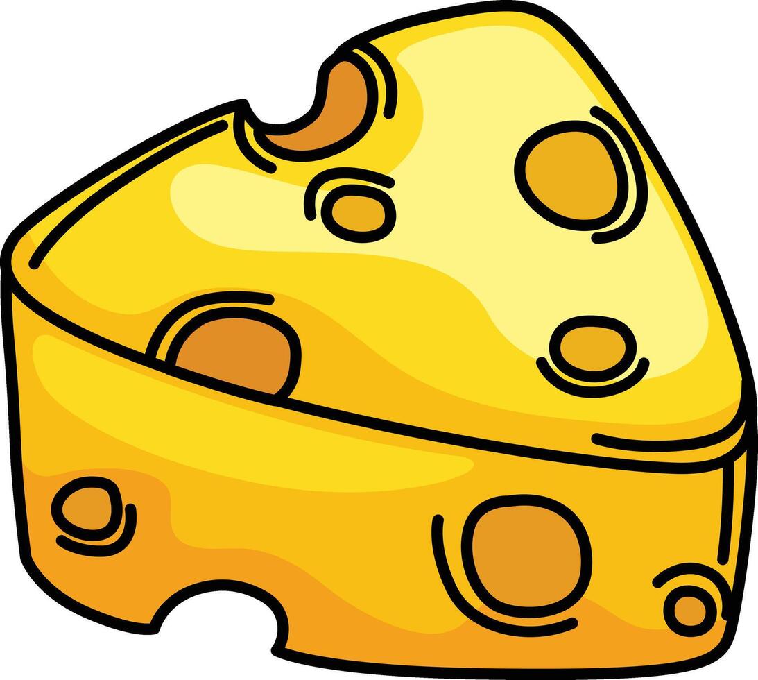 illustration of Cheese outline white on background vector