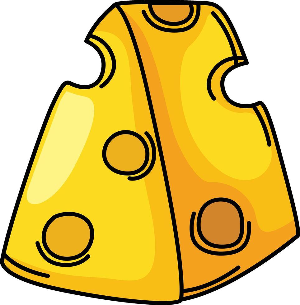 illustration of Cheese outline white on background vector