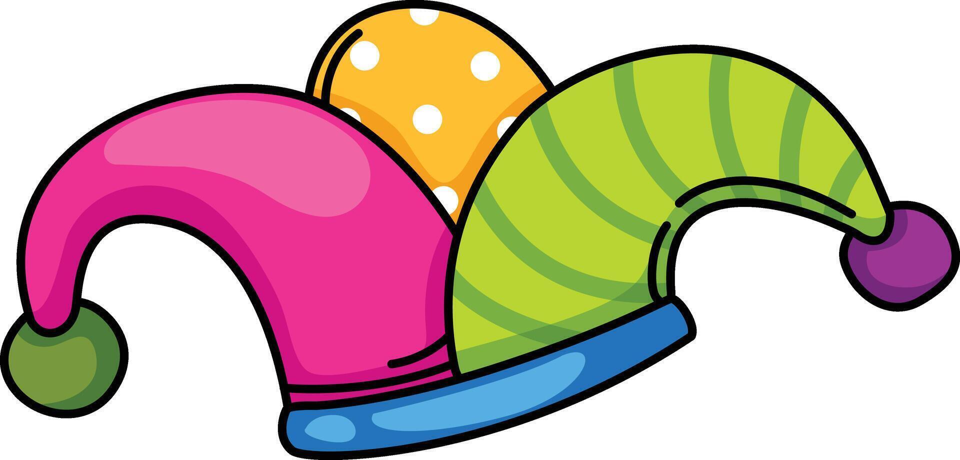 illustration of clown hat outline white on background vector