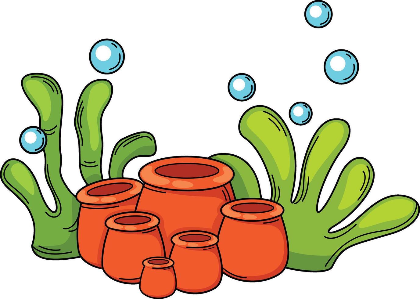 Illustration of a seaweed with coral vector