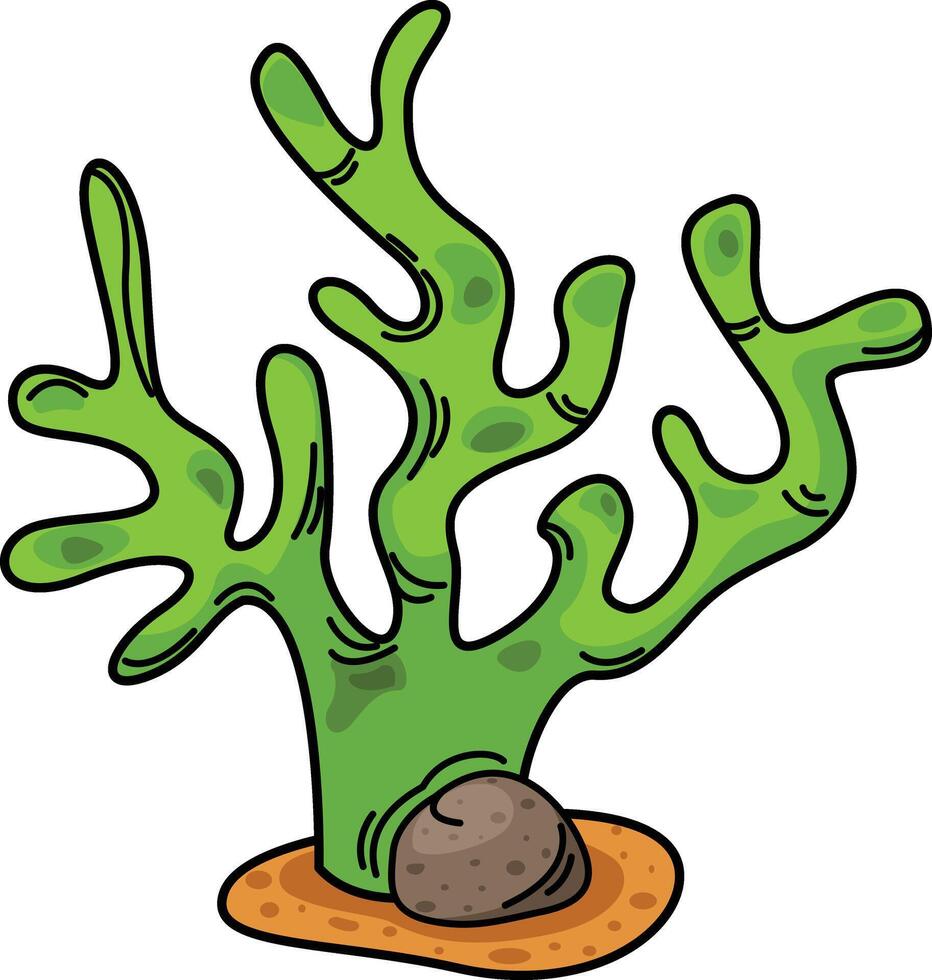 Illustration of a seaweed with coral vector