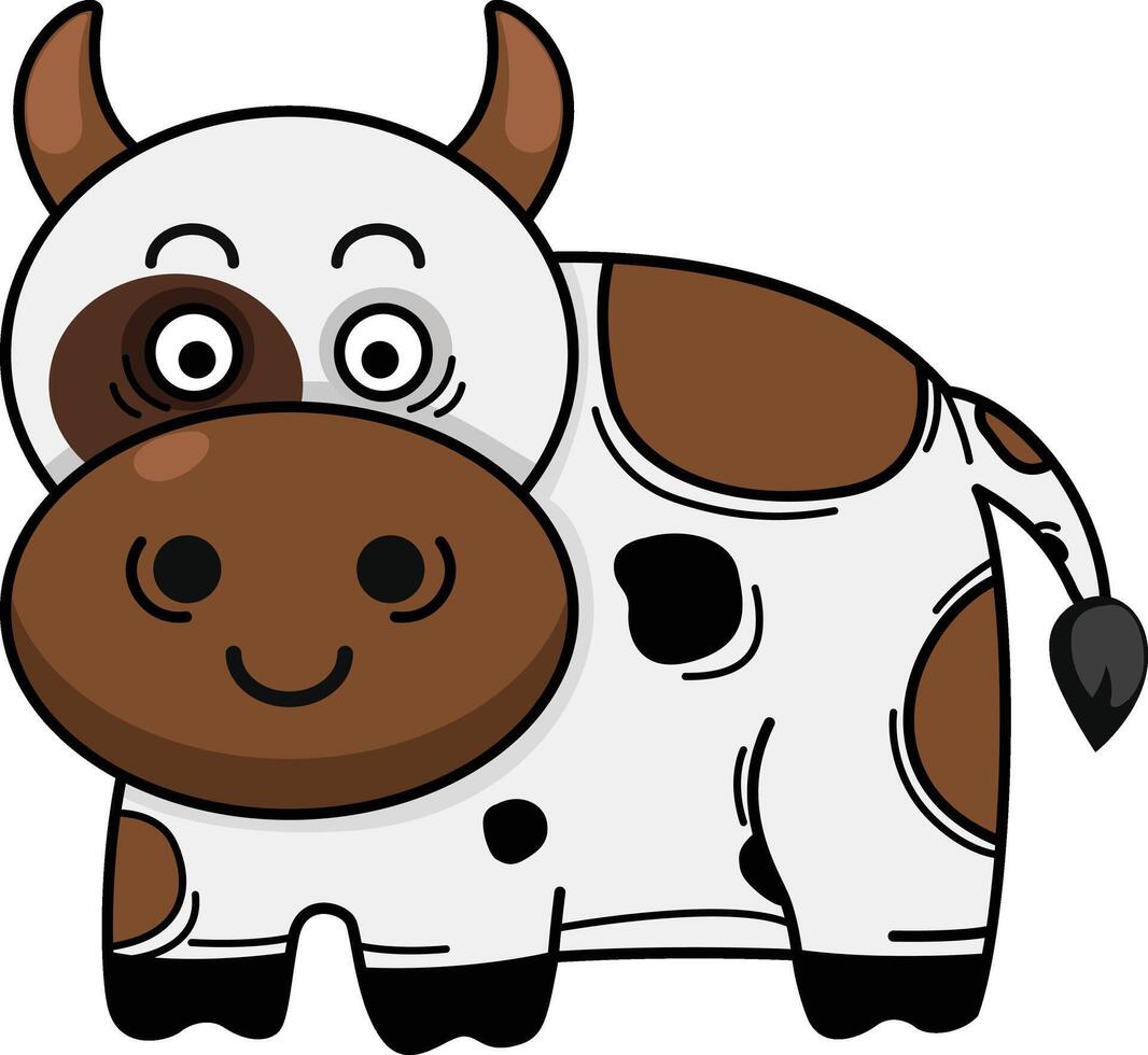 illustration of cow outline character white on background vector