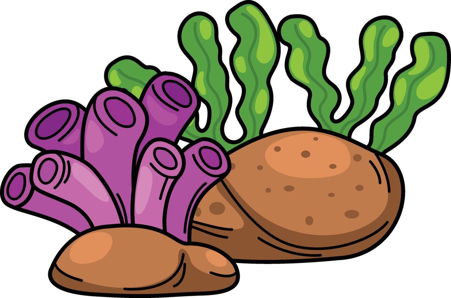 Illustration of a seaweed with coral vector