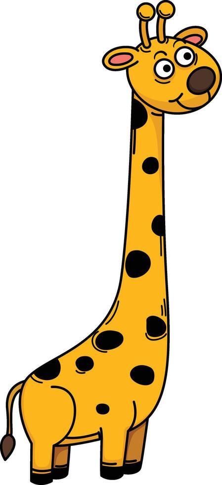 illustration of giraffe outline white on background vector
