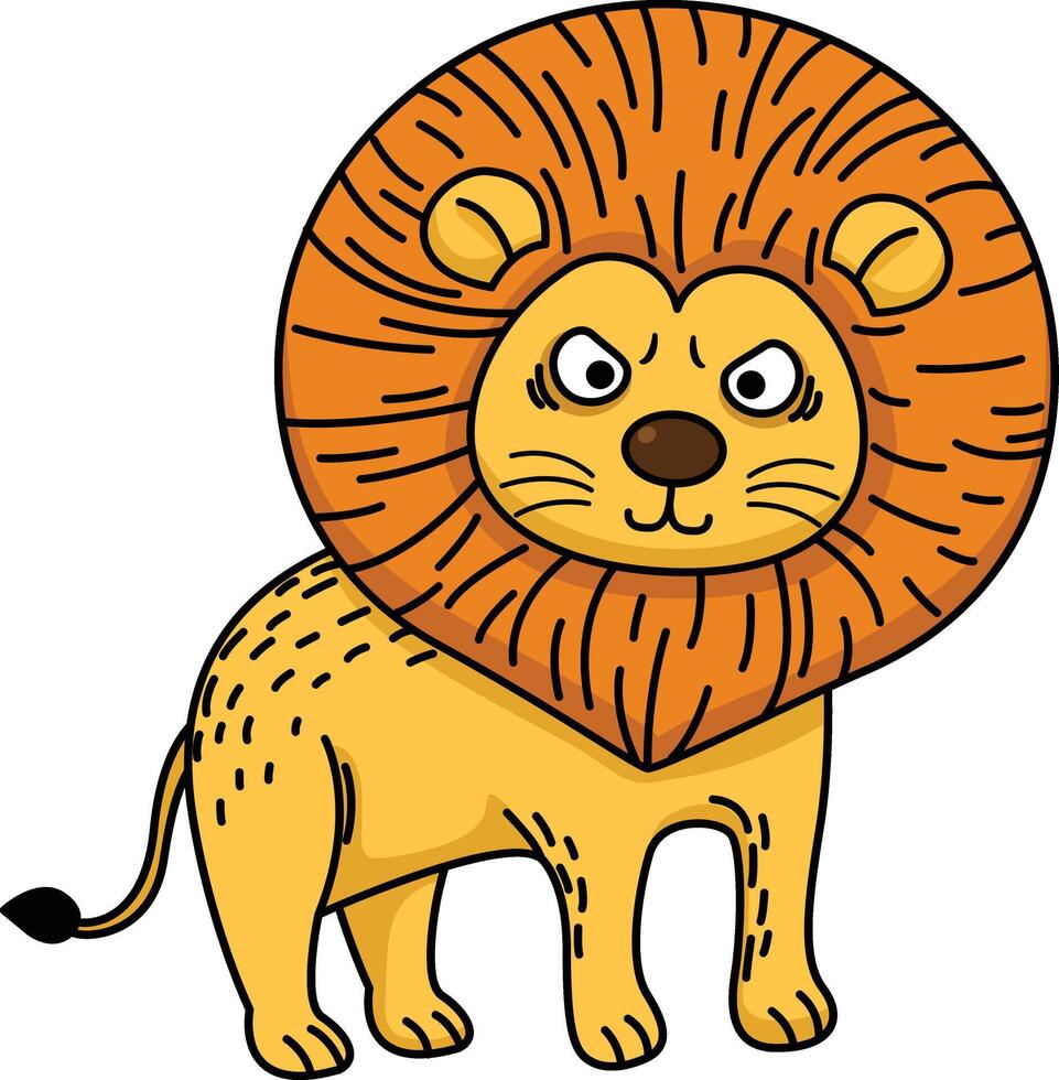 illustration of lion outline on a white background vector