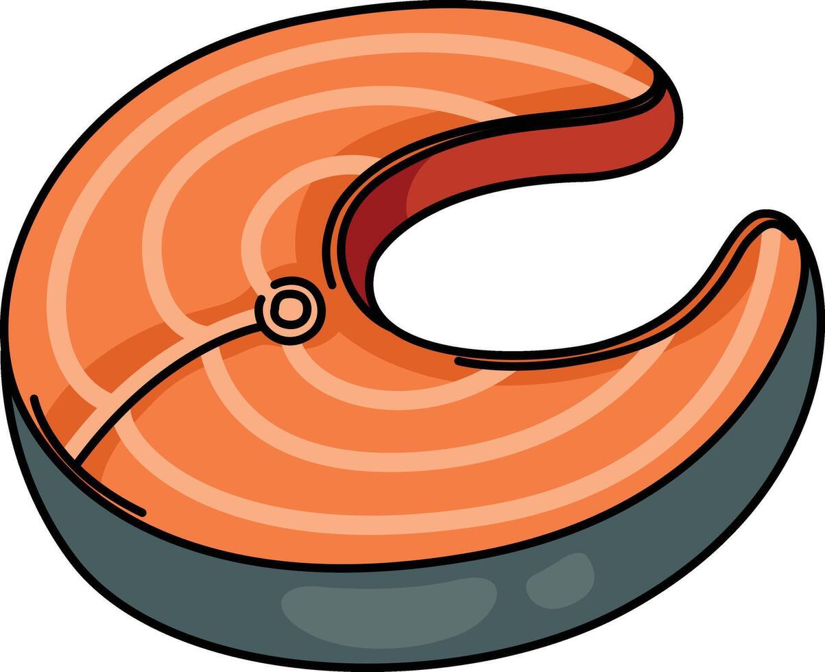 illustration of salmon meat on a white background vector