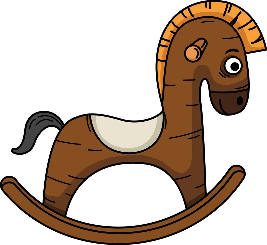 illustration of rocking horses on a white background vector