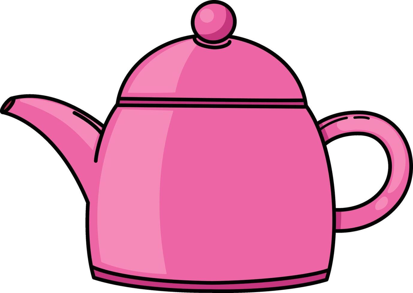 illustration of teapot outline on a white background vector
