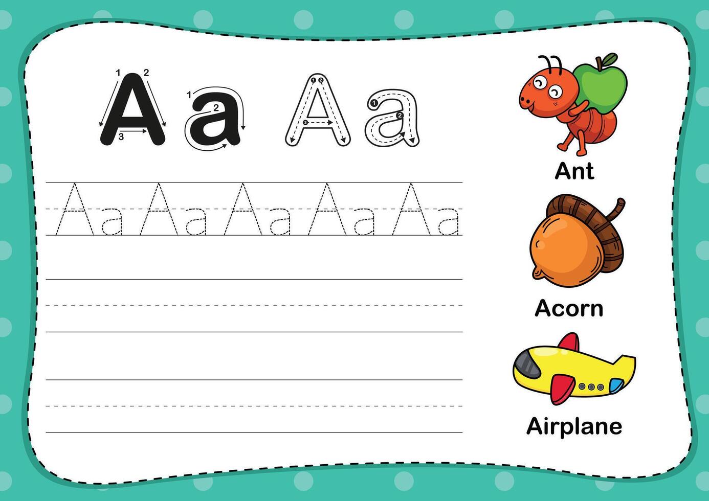 Illustration Isolated Animal Alphabet Letter A vector
