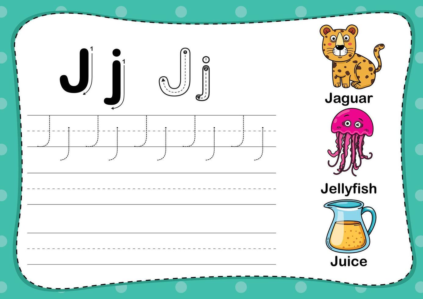 Illustration Isolated Animal Alphabet Letter J vector