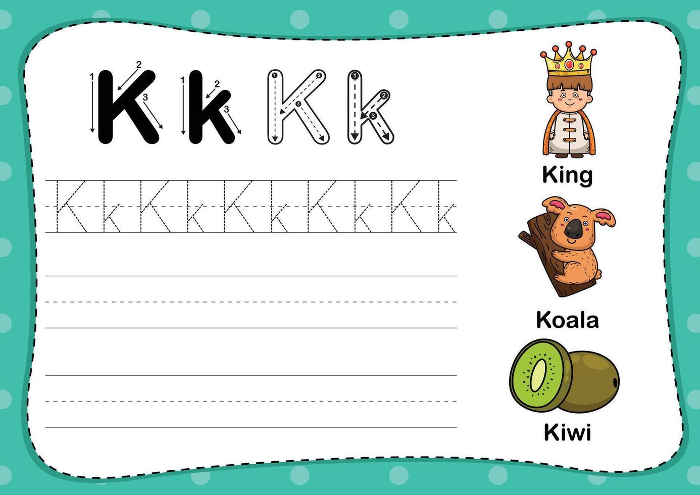 Illustration Isolated Animal Alphabet Letter K vector