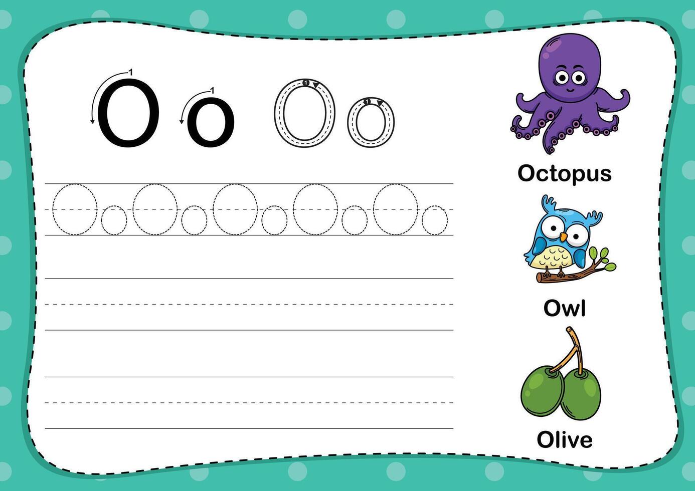 Illustration Isolated Animal Alphabet Letter O vector