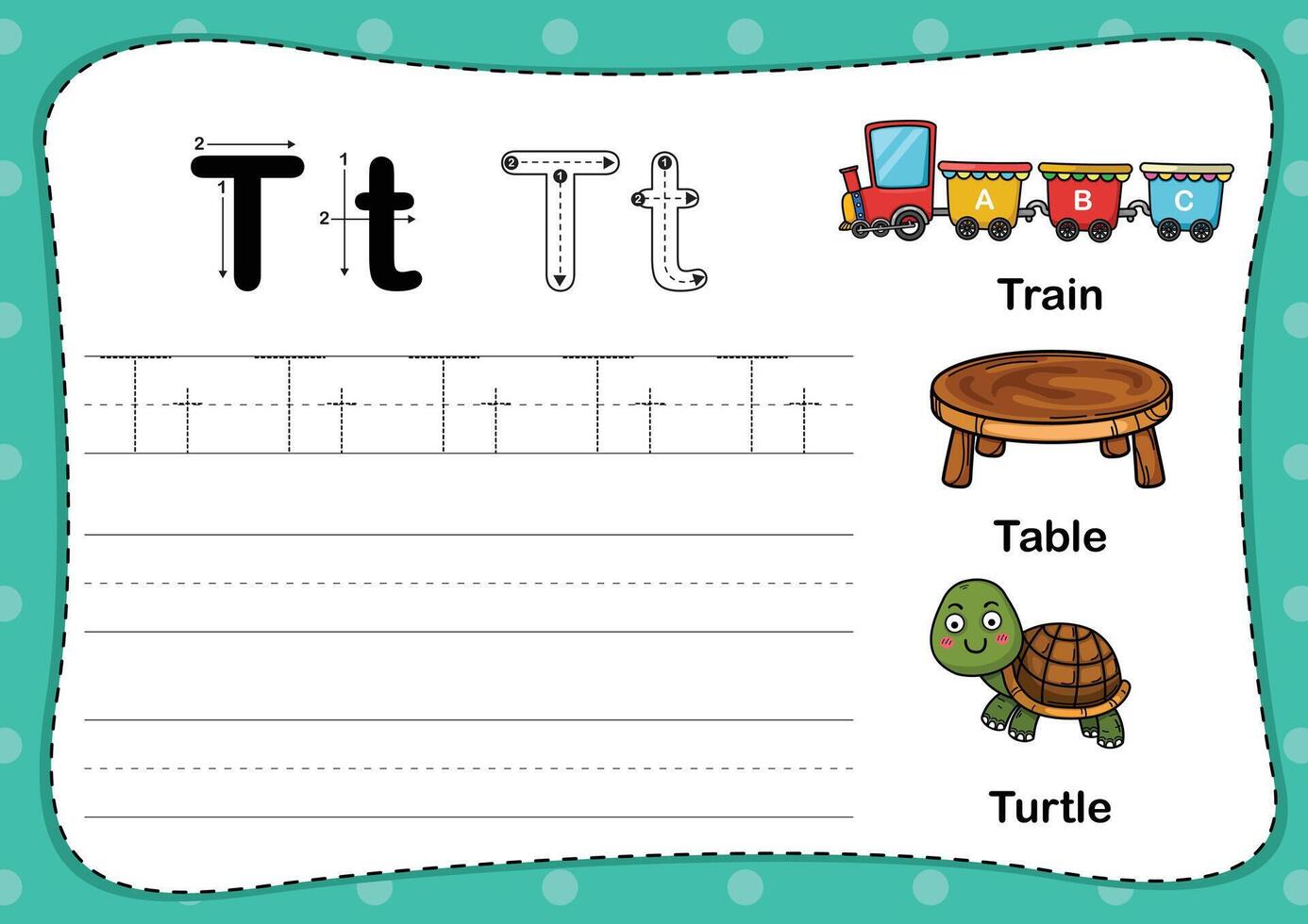 Illustration Isolated Animal Alphabet Letter T vector