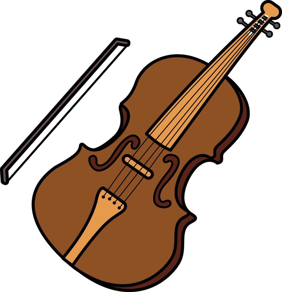 violin outline on white background illustration vector