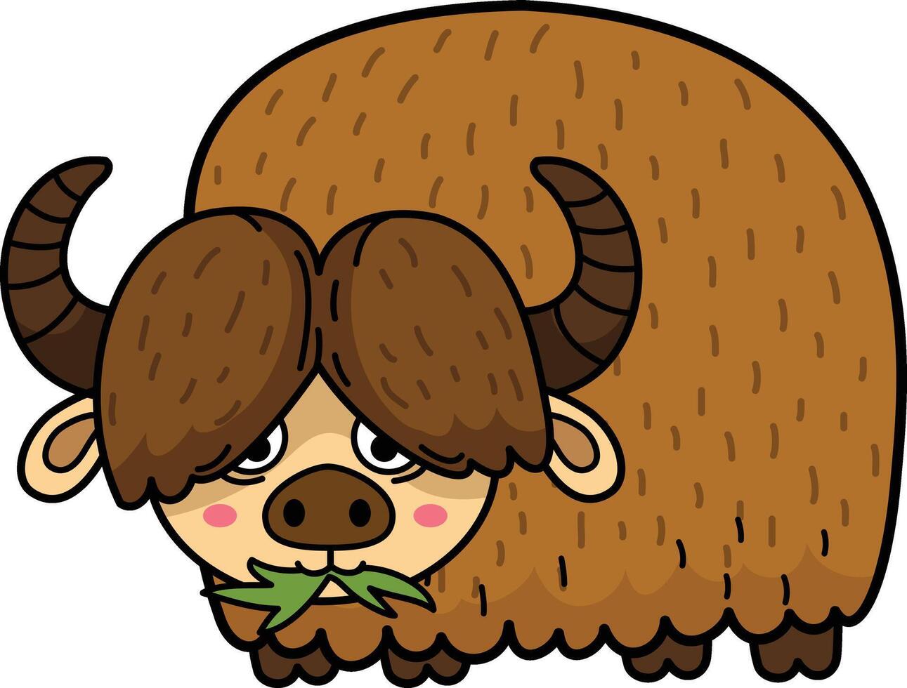 cute cartoon yak character illustration, vector