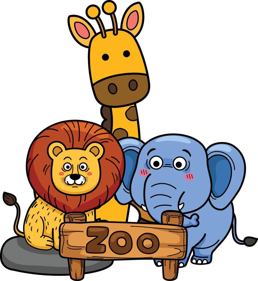 illustration of isolated animal zoo vector