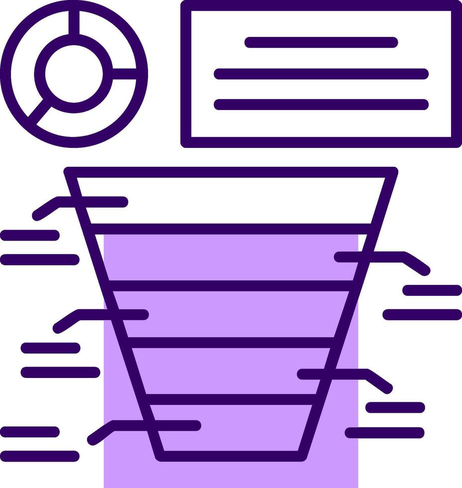 Funnel chart Outline Slip Icon Style vector