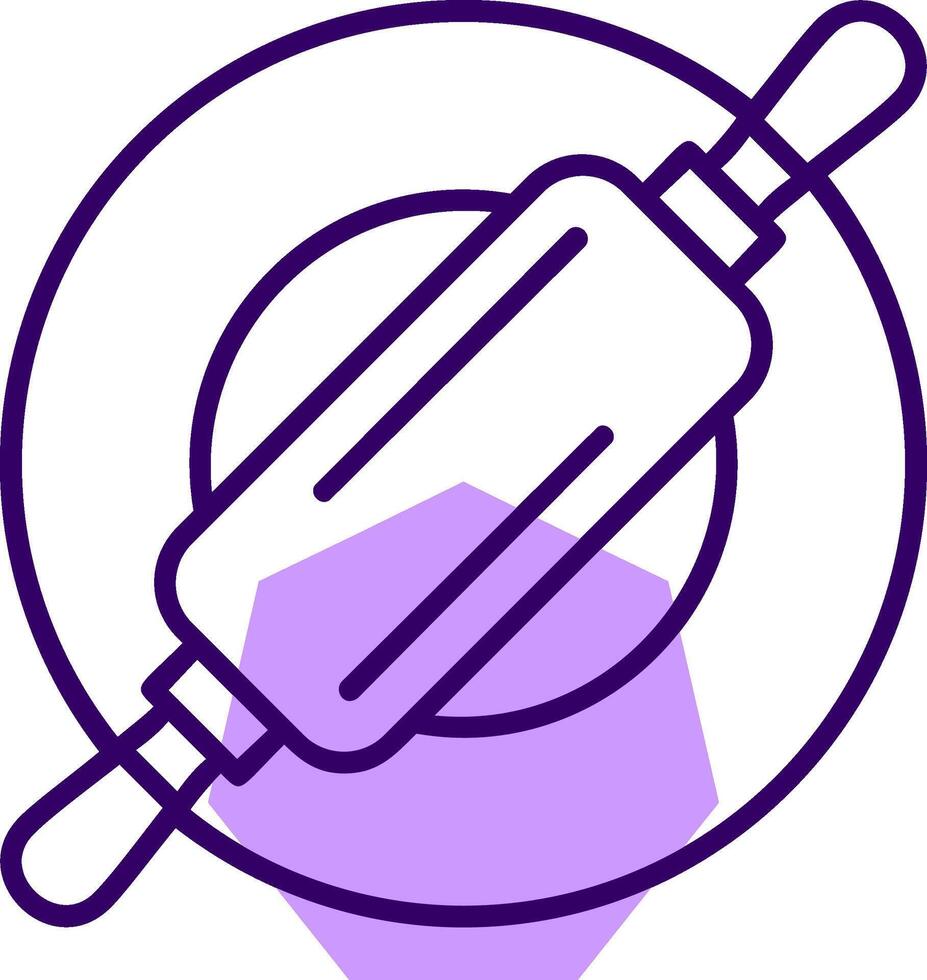 Rolling pin Outline Slip Style Icon vector
