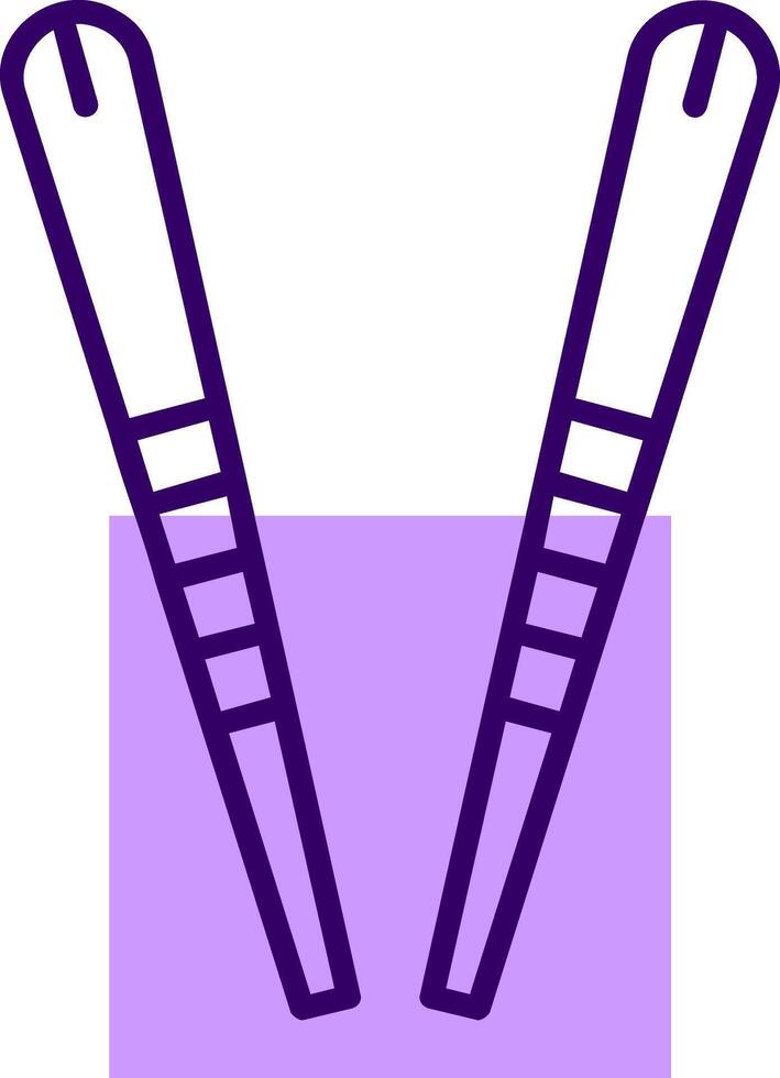 Chopsticks Outline Slip Style Icon vector