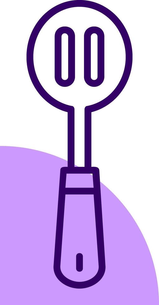 Slotted spoon Outline Slip Style Icon vector