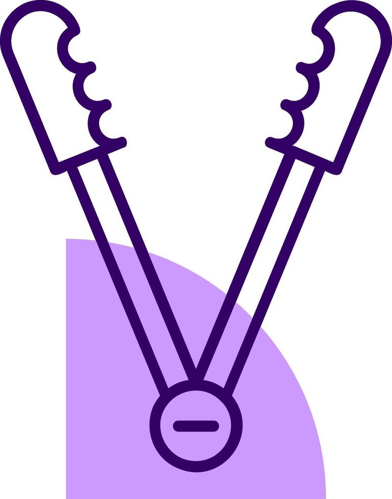 Tongs Outline Slip Style Icon vector