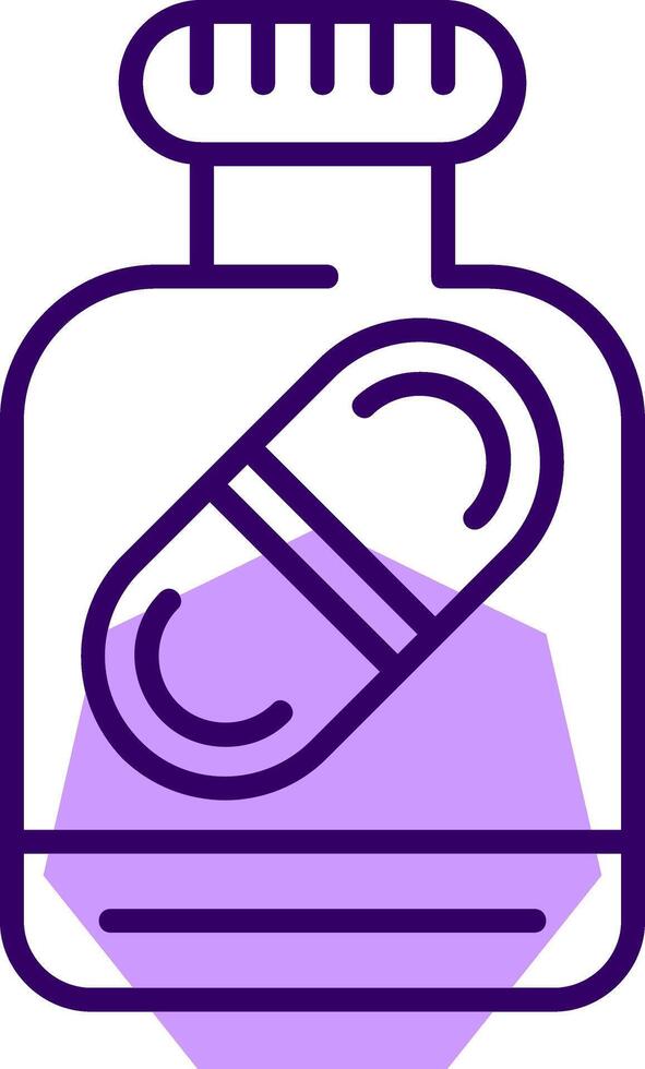 Pill jar Outline Slip Style Icon vector