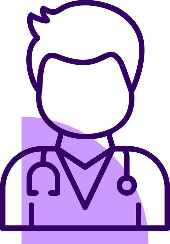 Doctor Outline Slip Style Icon vector