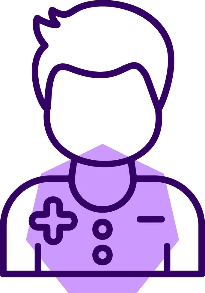 Male Patient Outline Slip Style Icon vector