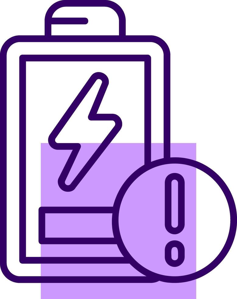 Battery Low Outline Slip Style Icon vector