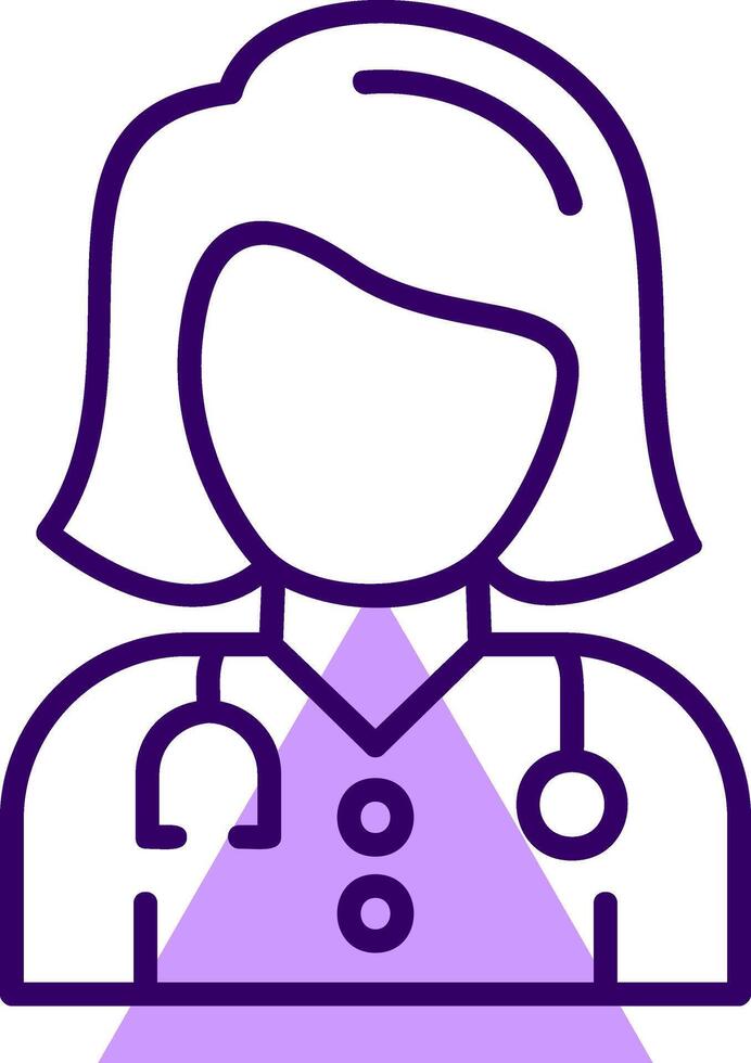 Woman doctor Outline Slip Style Icon vector