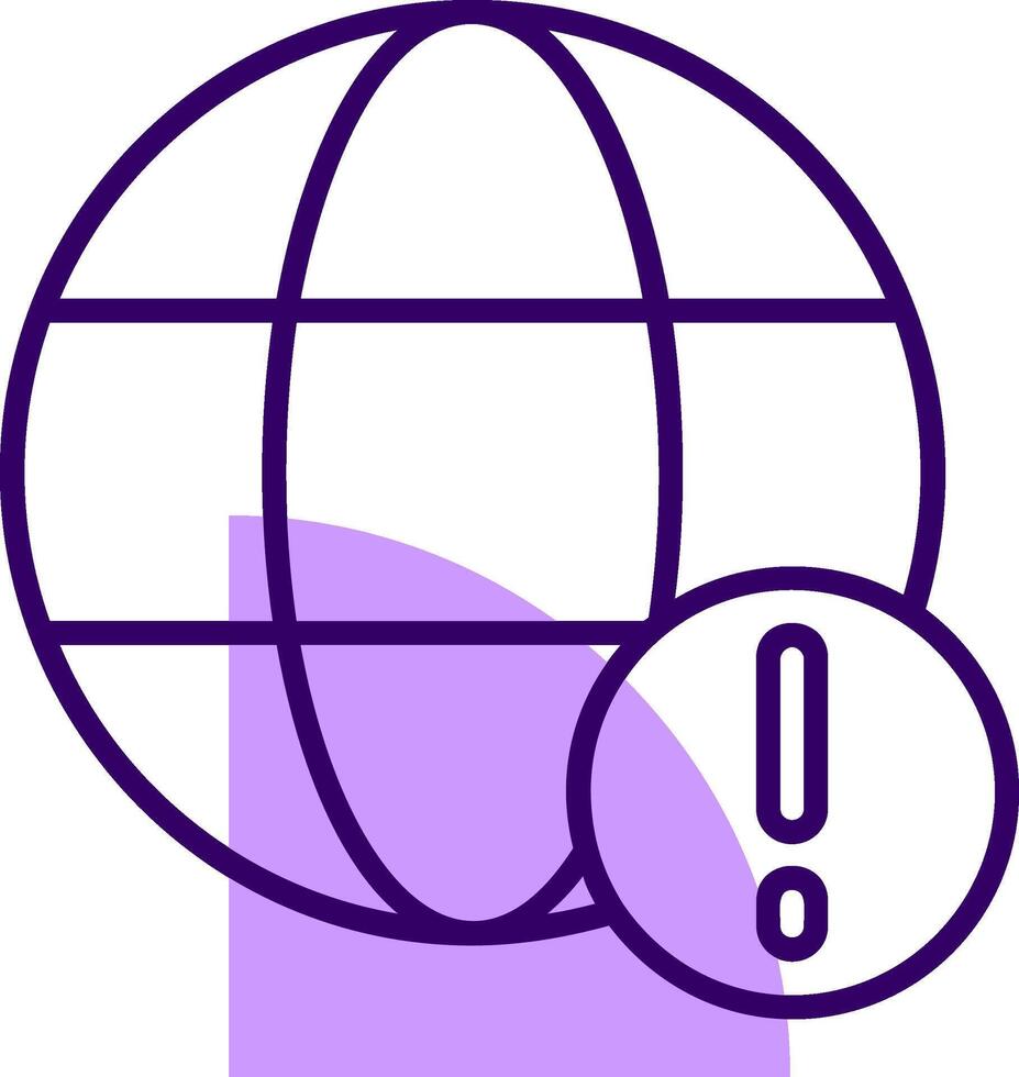 Internet Error Outline Slip Style Icon vector