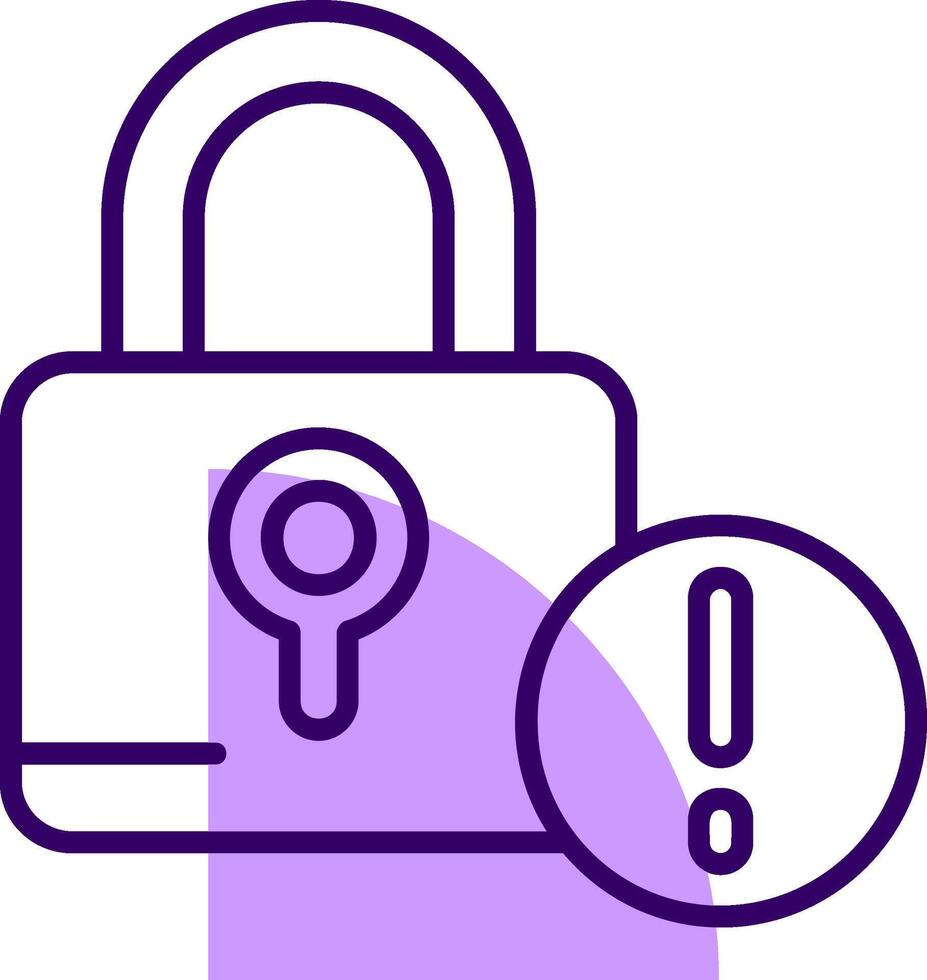 Lock Outline Slip Style Icon vector