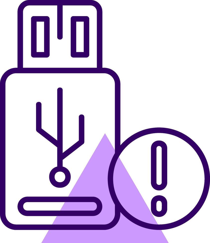 USB Outline Slip Style Icon vector