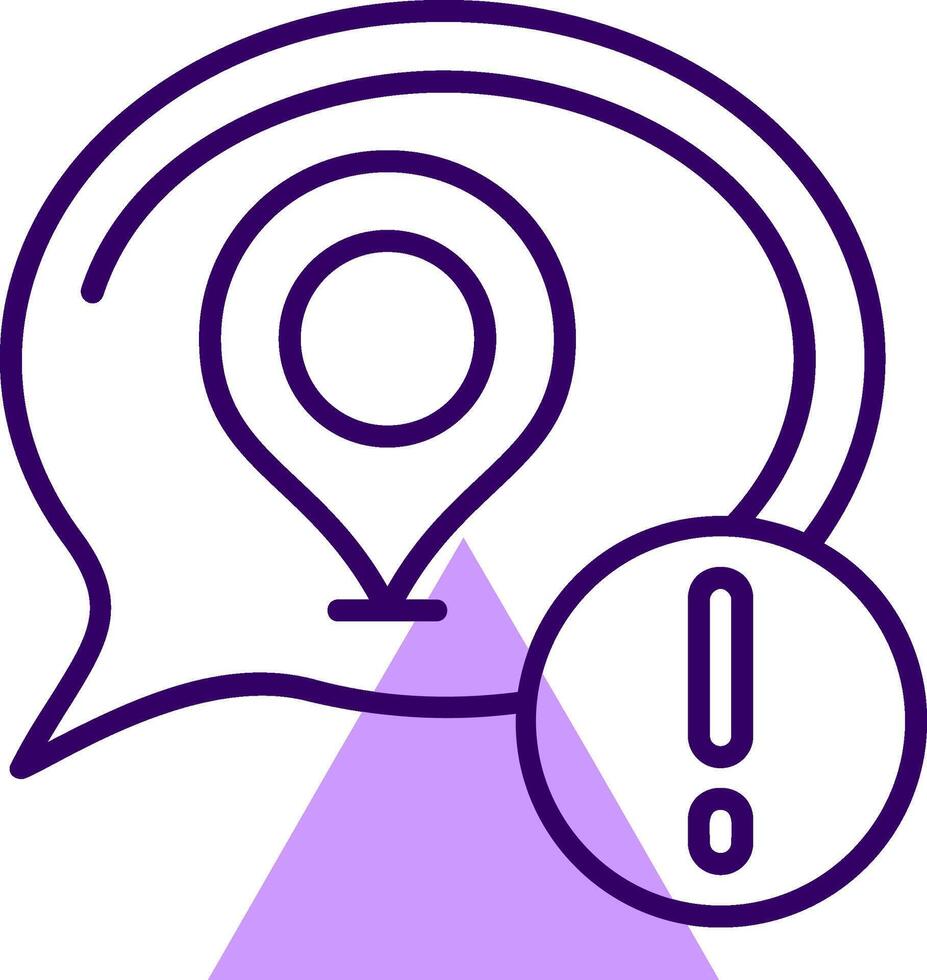 Location Outline Slip Style Icon vector