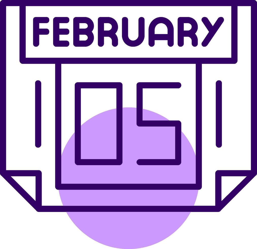 5 February Outline Slip Style Icon vector