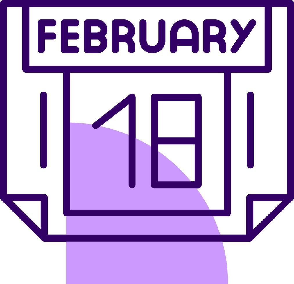 18 February Outline Slip Style Icon vector
