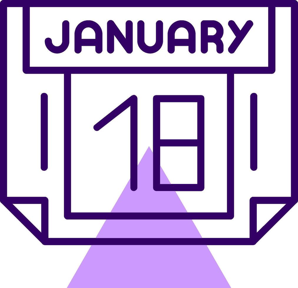 18 January Outline Slip Style Icon vector