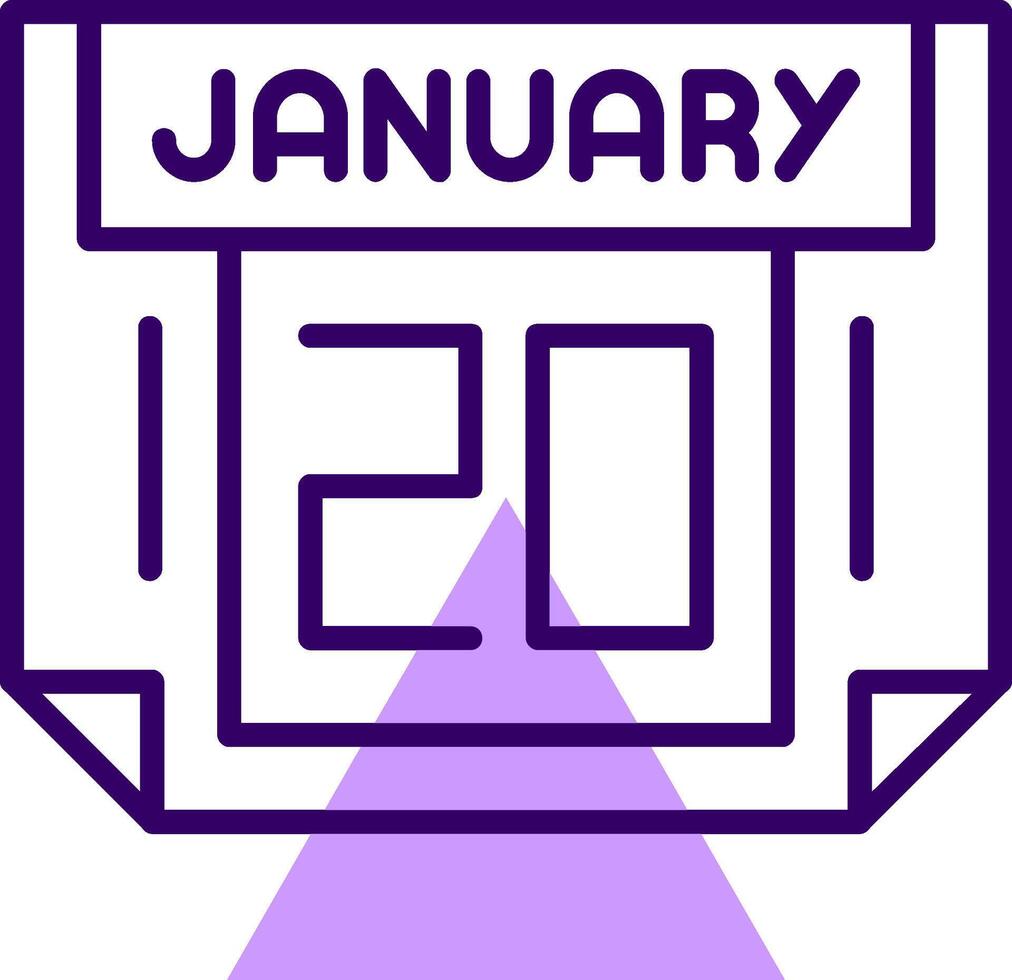 20 January Outline Slip Style Icon vector