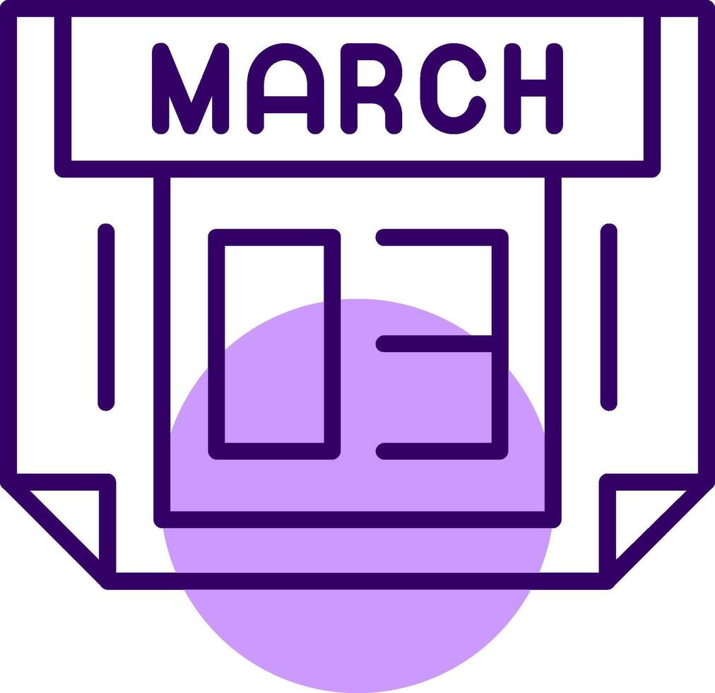 3 March Outline Slip Style Icon vector