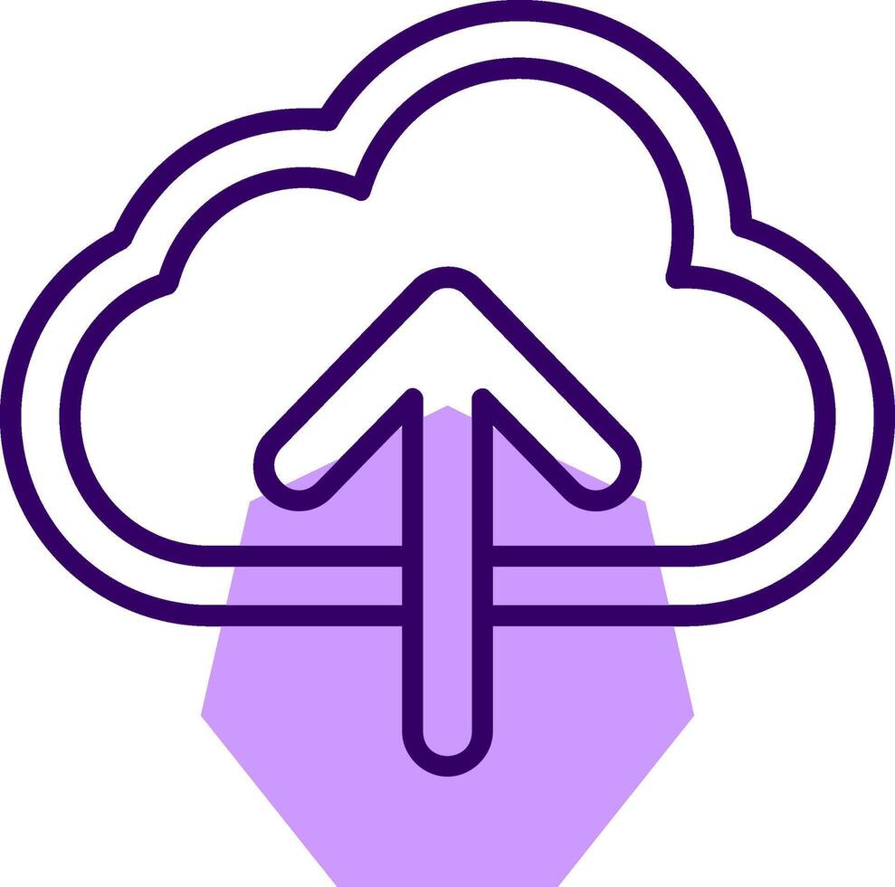 Cloud upload Outline Slip Style Icon vector