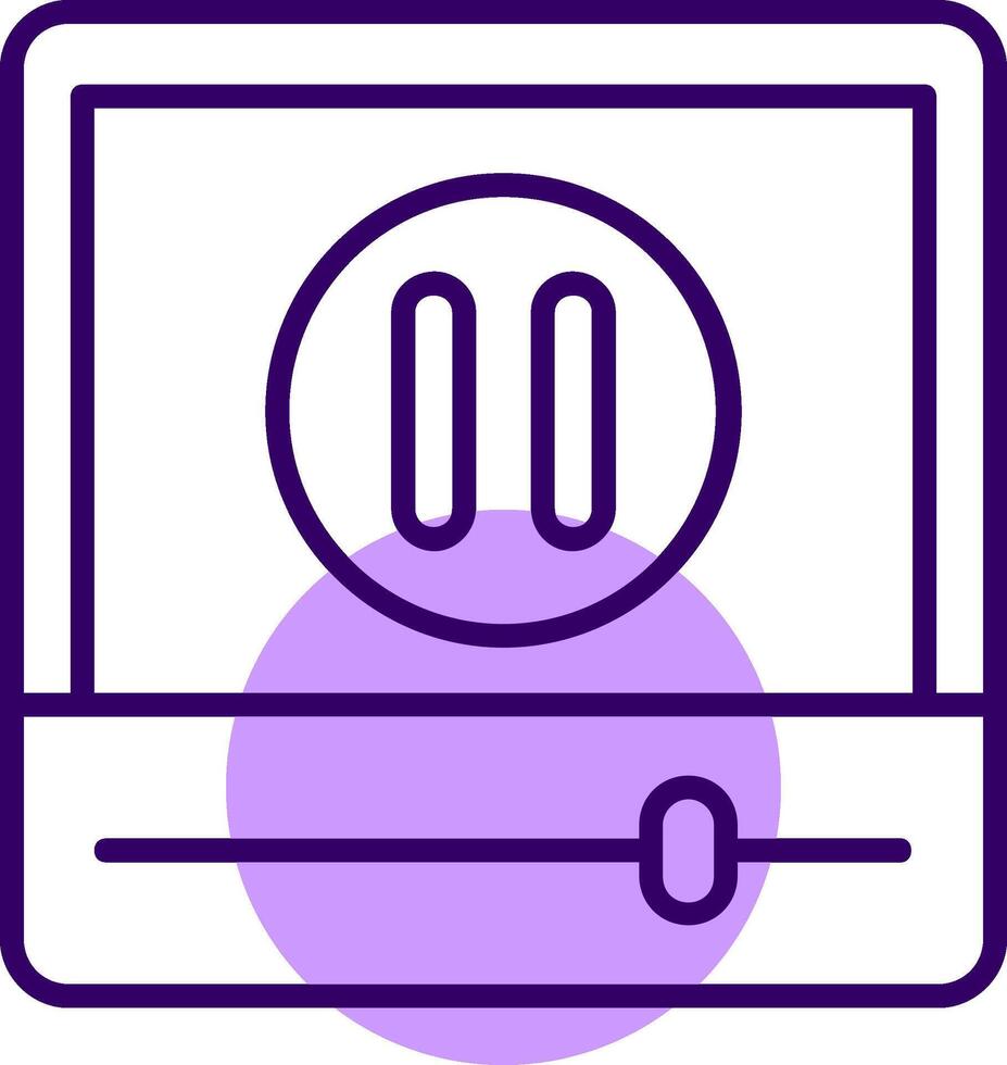 Pause Outline Slip Style Icon vector