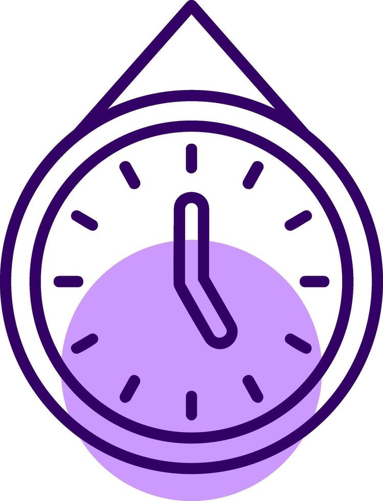 Clock Outline Slip Style Icon vector