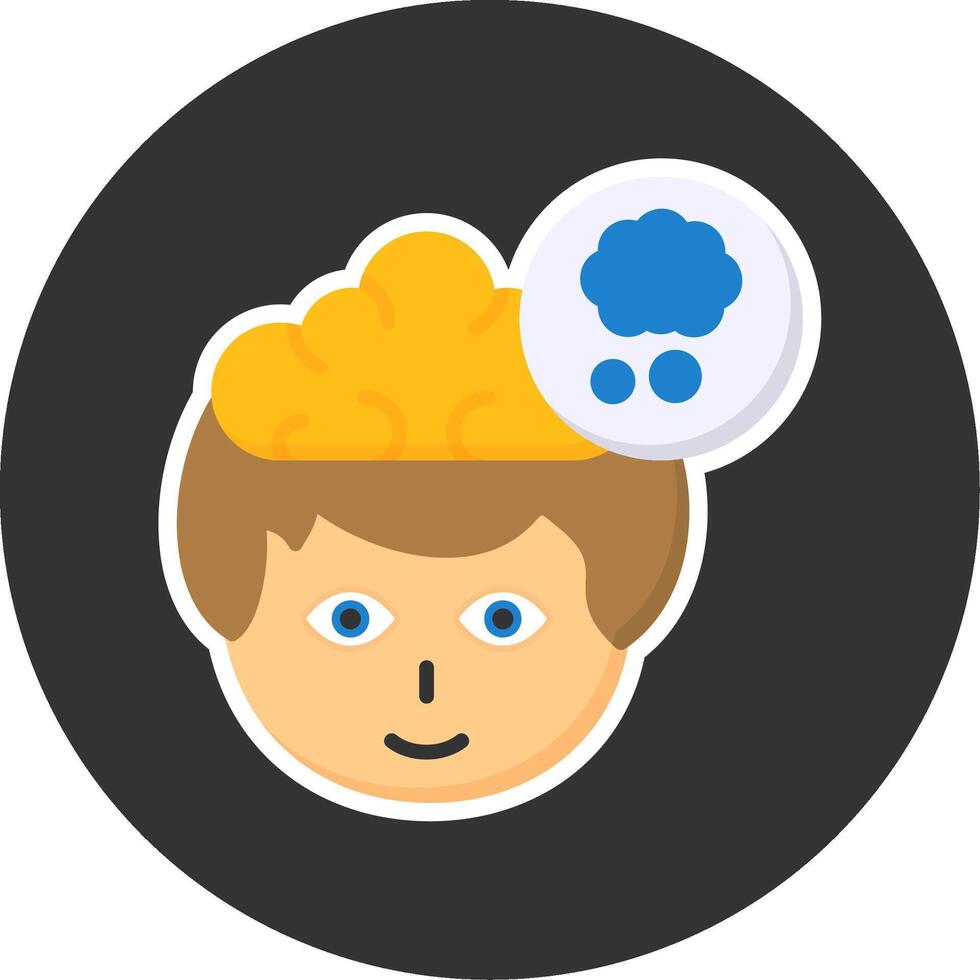 Thought Flat Grey Circle Style Icon vector