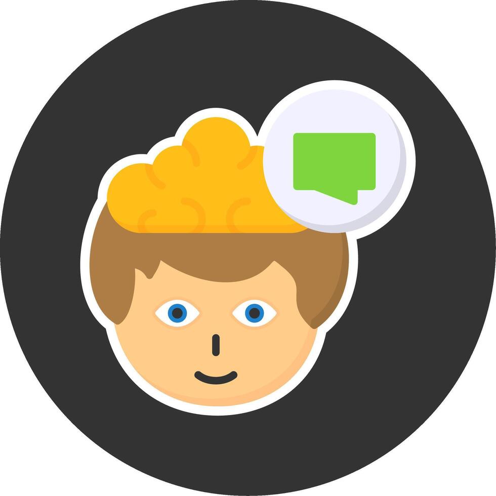 Inner Dialogue Flat Grey Circle Style Icon vector