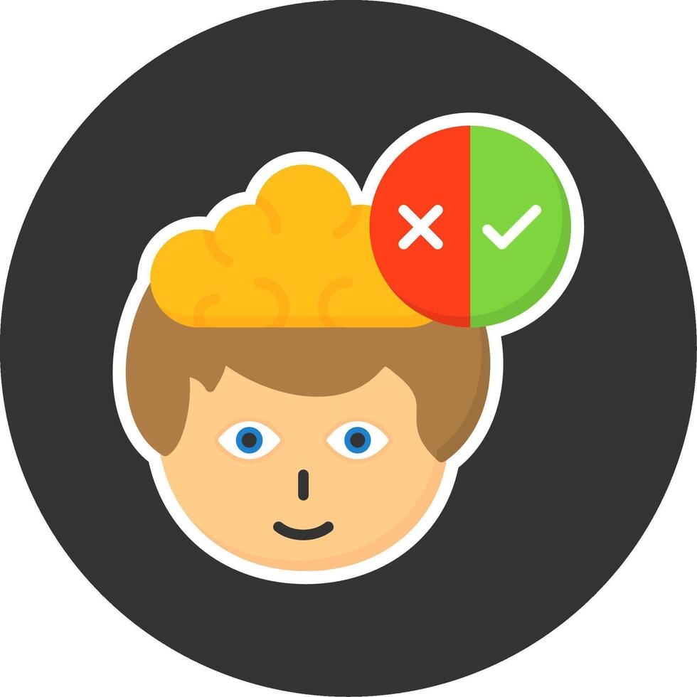 Decision Flat Grey Circle Style Icon vector