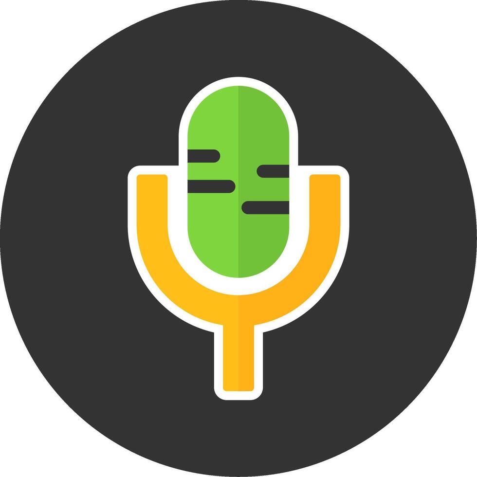Microphone Flat Grey Circle Style Icon vector