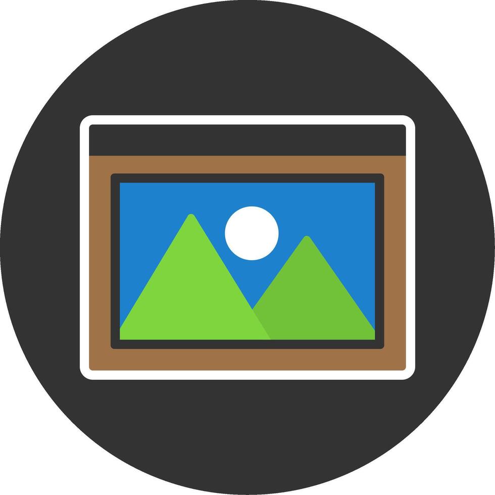 Picture Flat Grey Circle Style Icon vector