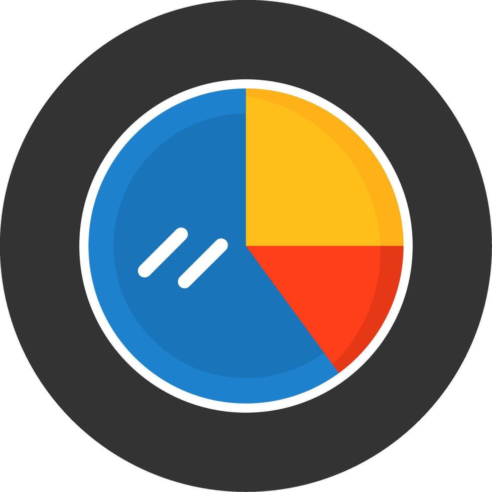Pie Chart Flat Grey Circle Style Icon vector